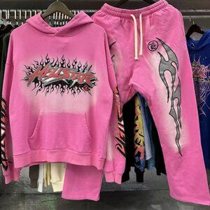 Pink Hellstar brainwashed Hoodie & Sweatpants